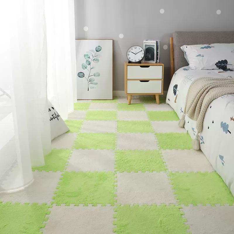 Плоский коврик (INS) 30×30×1.2 см, плюшевые Interlocking плитки для спальни девушки и прикроватной зоны