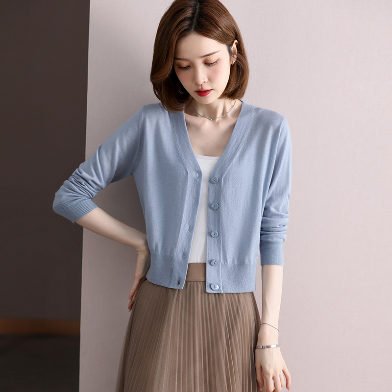 Woolen thin cardigan
