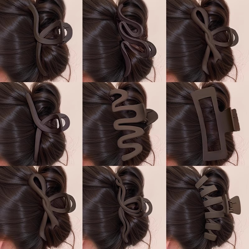 Gran volumen de cabello, horquilla larga, sentido avanzado femenino 2025 nuevo clip de agarre completo, clip de tiburón, tocado, horquilla