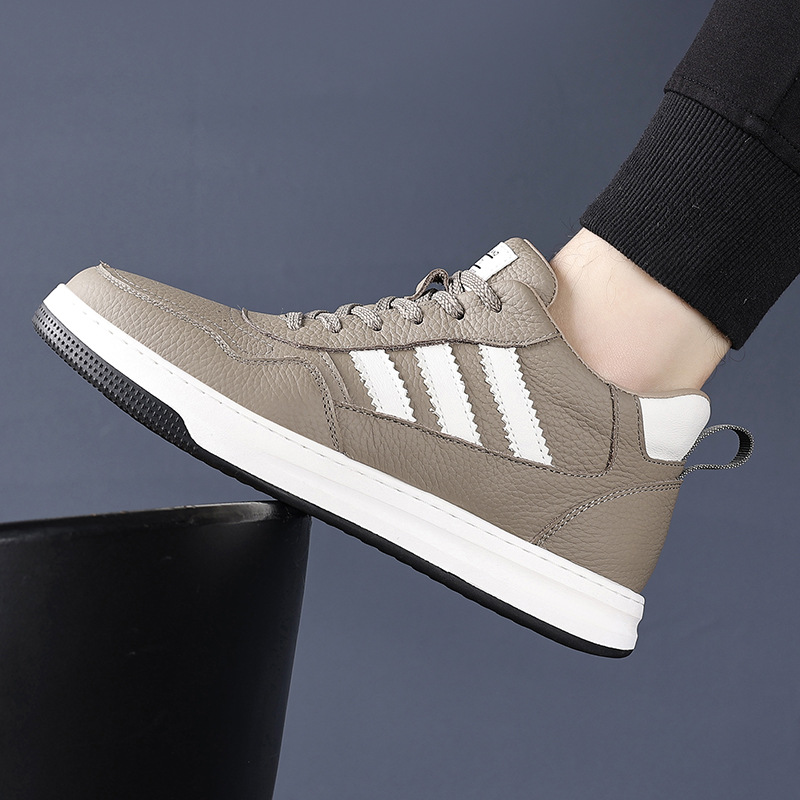 Zapatos de lana de invierno de cuero de vaca, cuero genuino y terciopelo, zapatos de skate cálidos, zapatos casuales para hombres, zapatos para hombres.