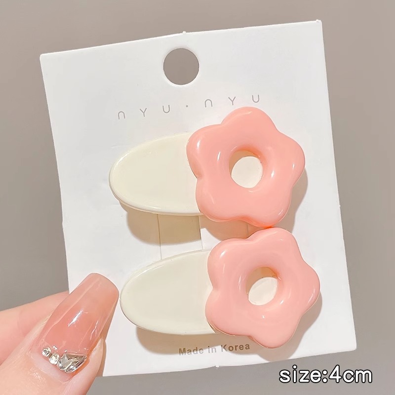 Rosa horquilla femenina 2024 Nueva horquilla BB clip frente flequillos laterales horquilla rota lindo clip de dopamina otoño