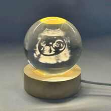 纪念意义宝宝四维彩超内雕水晶球发光小夜灯卧室摆件同款礼物礼品