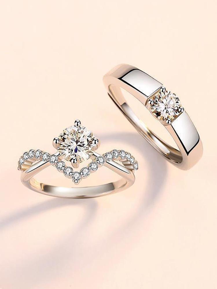 Elegant Simple Style Crown Copper Plating Inlay Zircon Rings display picture 1