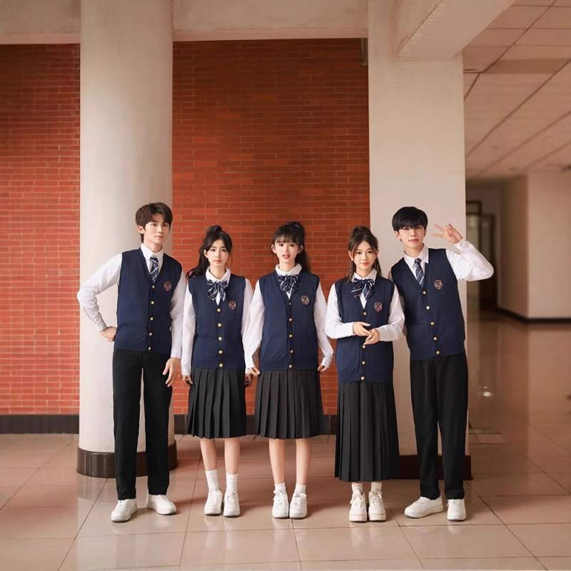 Class Uniform Autum Preppy Style High School Student Sports Meeting Chorus Recitation Performance Uniform Junior High School Student Graduation Uniform Suit