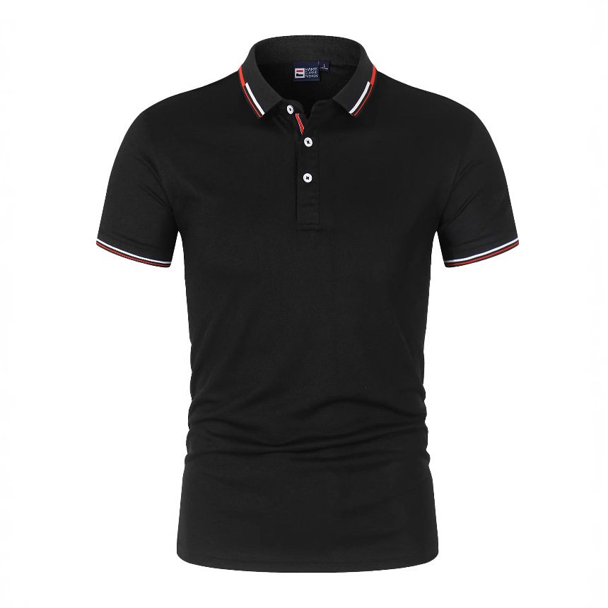 2024 Cross-Border New Solid Color Men's Polo Shirt Foreign Trade Large Size Plain Stand Collar T-Shirt European and American Loose Short Sleeve Trendy