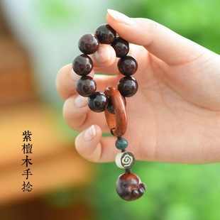 Natural Rosewood Small Hand-Twisted Lucky Cat Claw Fingertip Toy Finger-Wrap Soft Awakening Lion Pig Small Bracelet