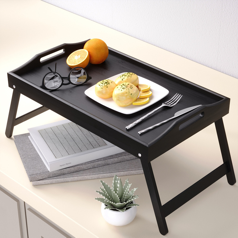 Mini Folding Table Multifunctional Home Bedroom Bed Bamboo Wooden Tray Bamboo Simple Computer Solid Wood Table Manufacturers