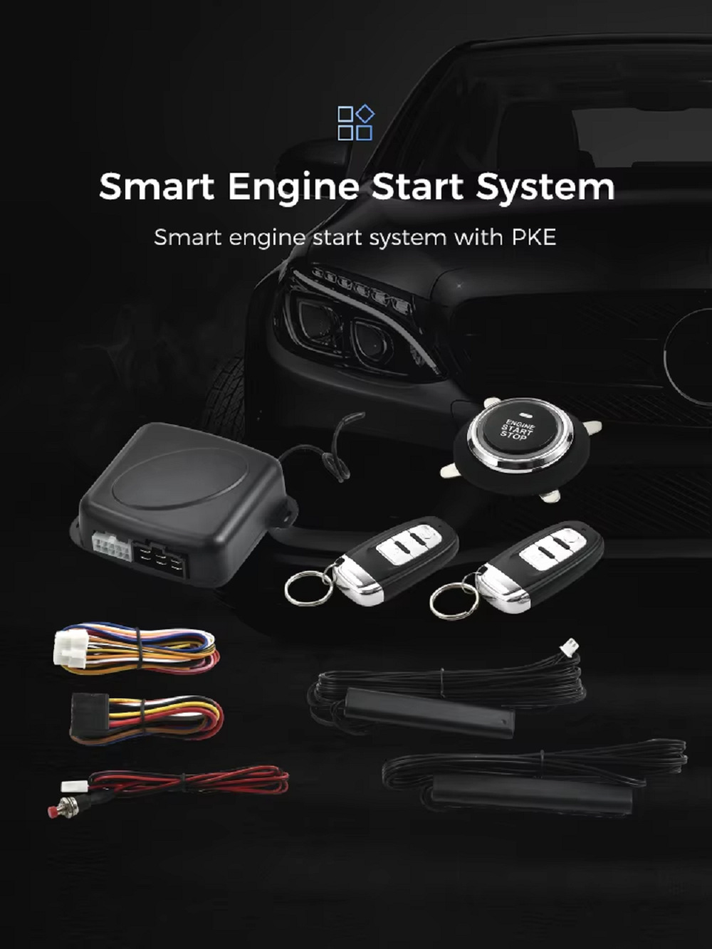 Cross-border 12V car remote control Bluetooth remote start, preheating, cooling, one-touch anti-theft alarm system, Bluetooth 5.0