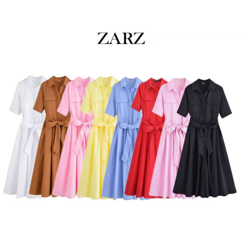 ZARZ Homemade European and American Style New Women's Classic All-match Western Style Poplin dress 2640360