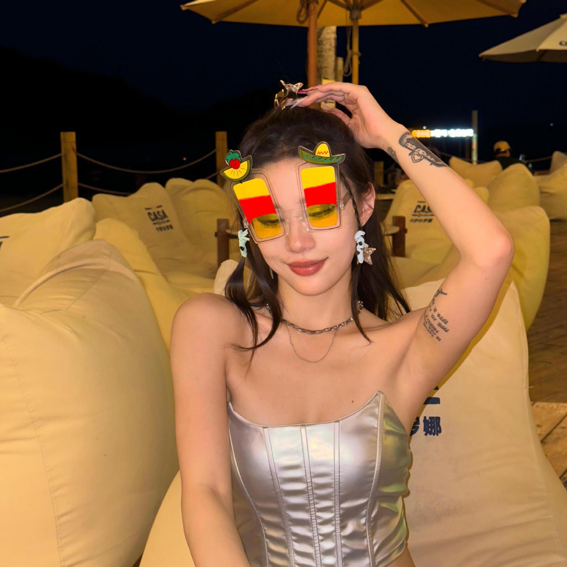 Gafas de Fiesta con Temática Hawaiana, ABS, Divertido, Decorativo, para Fiestas en la Playa y Festivales de Música