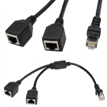 Cat5 RJ45一公分二母线 网口一分二线 网线一分二 CAT6 一分三