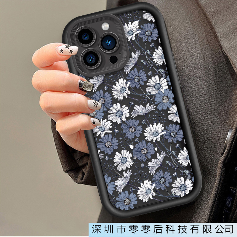 Overseas Hot Selling Wildflower Mobile Phone Case Apple 13 All-Inclusive Protective Case Iphoe15 Silicone Soft Shell Retro Style 14Pm