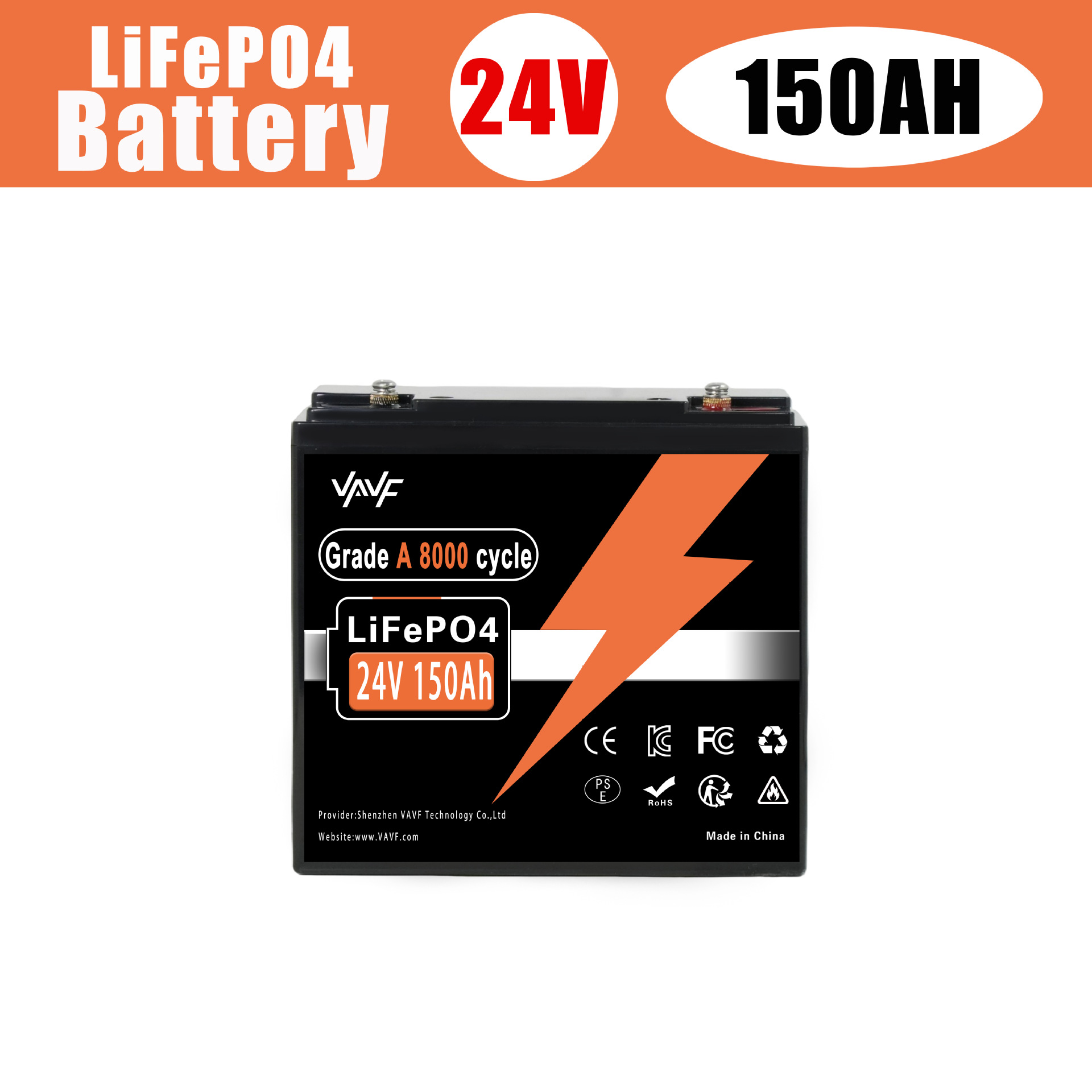 Transfronterizo 24V100AH batería de fosfato de hierro de litio, alta potencia y gran capacidad de ciclo profundo
