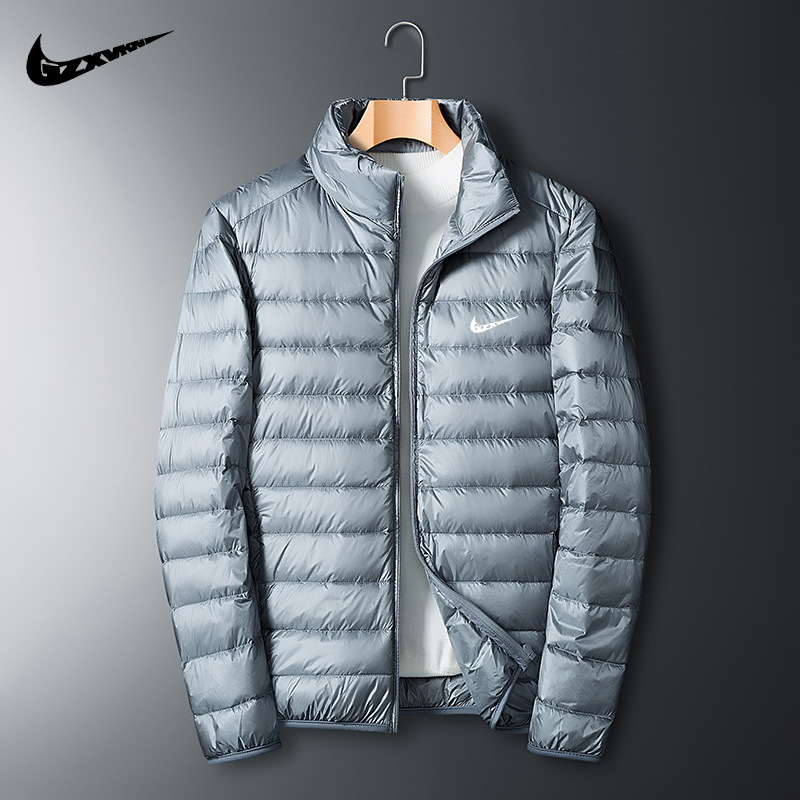 Marca ligero abajo Chaqueta corta de los hombres 2022 Otoño e Invierno nueva moda pato blanco abajo collar del soporte abrigo caliente