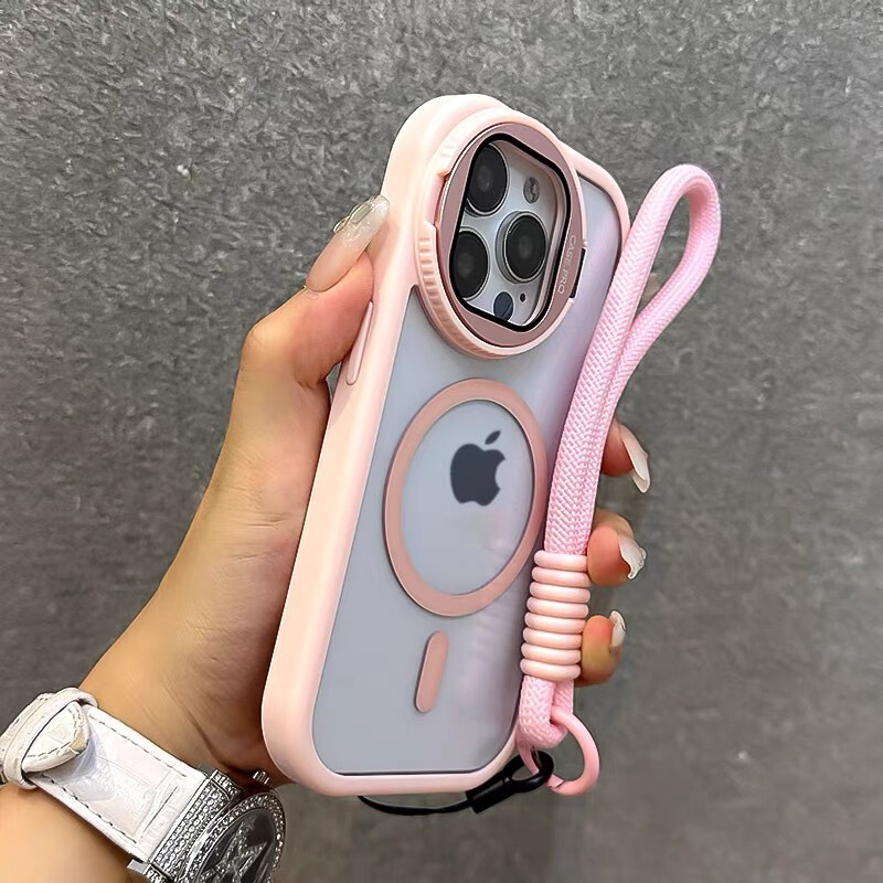 Apple 17 携帯電話ケース iPhone16promax レンズフィルムスタンド付きフリップカバー 透明 磁気吸着 落下防止 シンプル|undefined