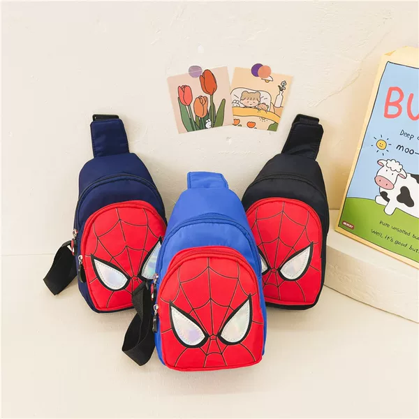 New Children's Chest Bag Cartoon Spiderman Boys Crossbody Bag Casual Handsome Out Snack Small Backpack Wholesale