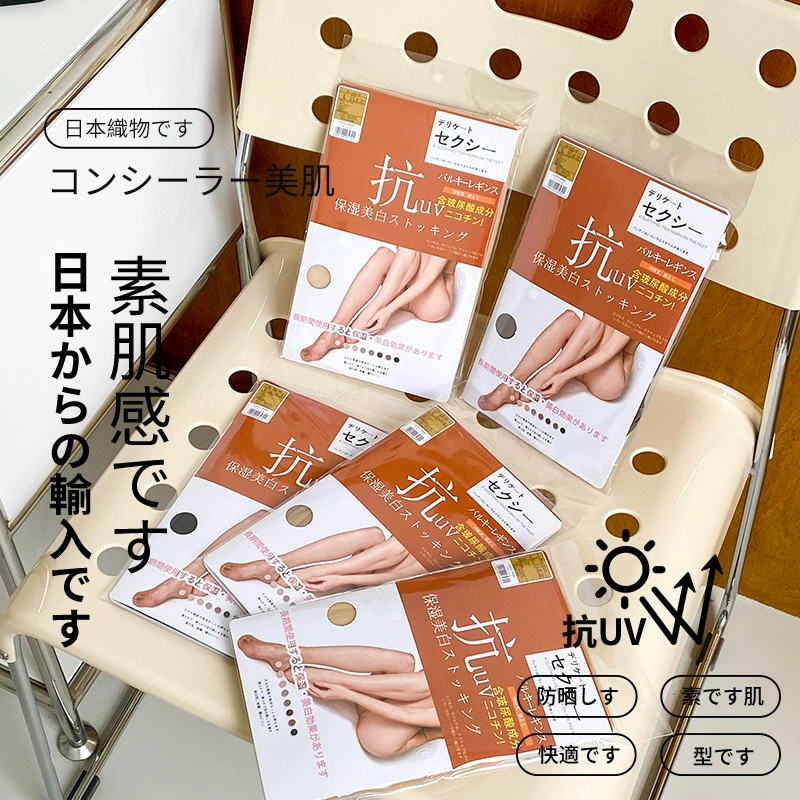 COCO GINZA 0D ultra-thin sheer stockings for women - высокая прозрачность шелк, анти-удаление крючков, нюд/черный
