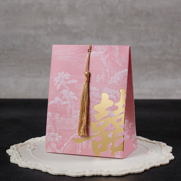 Pink pocket box with tassel [large size]
