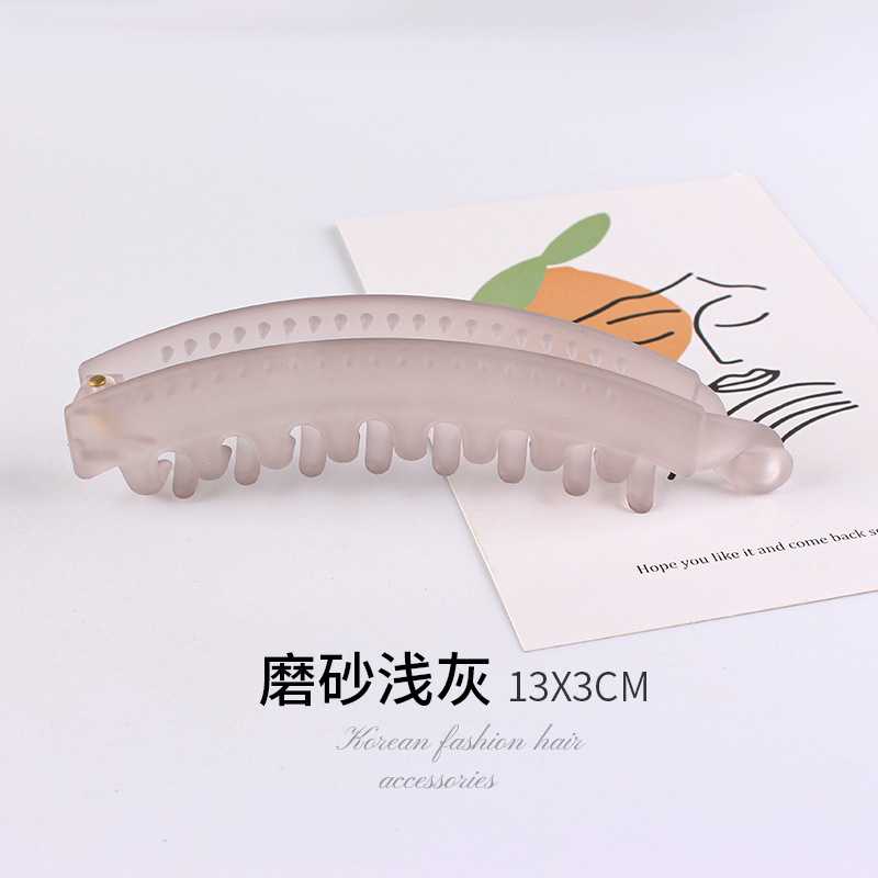 工場直販 日韓人気 フロスト加工 新品 ワンワードヘアクリップ レトロ風 万能 透明カラー ポニーテールヘアクリップ ヘアアクセサリー|undefined