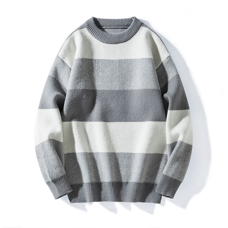 Men's Clothing winter sweaters loose and fashionable woolen clothes plus velvet bottoming shirts knitted sweaters_voghion.com