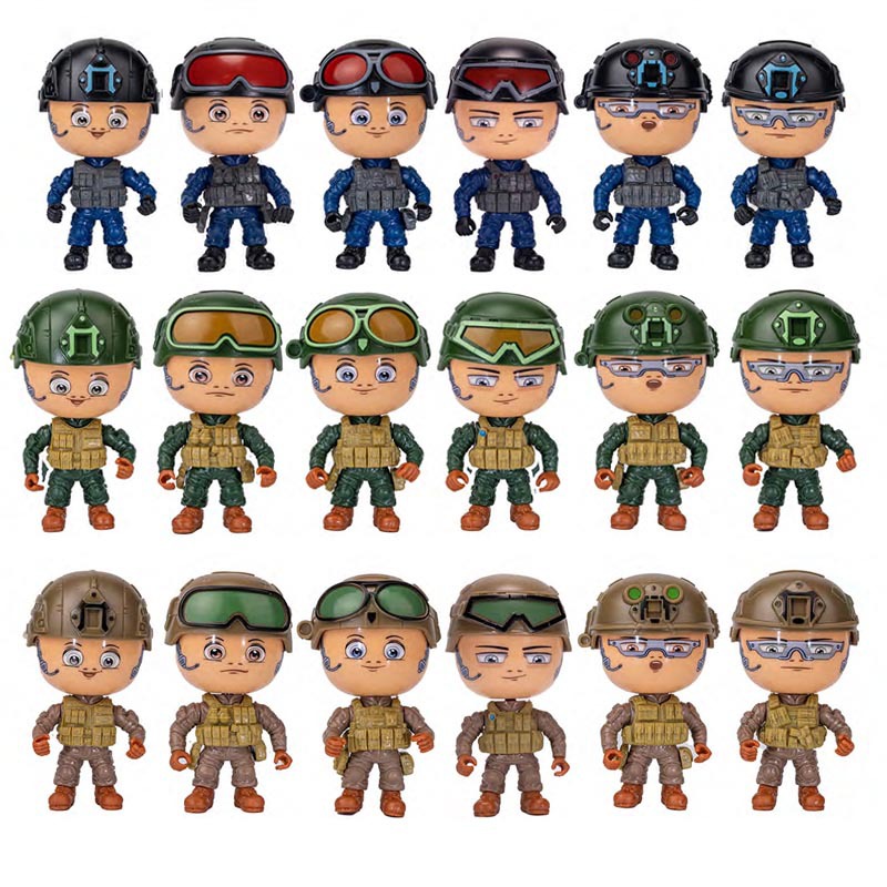 Niños transfronterizos hogar DIY ensamblaje muñeca militar muñeca interactiva padre-hijo muñeca decoración muñeca conjunto lote