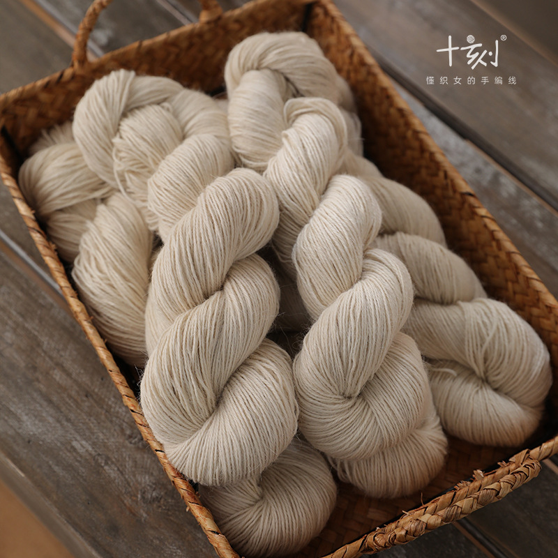 中淮纺织100%婴羊驼毛厂家直供100g/350m手染线专用胚线