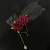 Black Feather Rose Hairpin Single (DB2258)