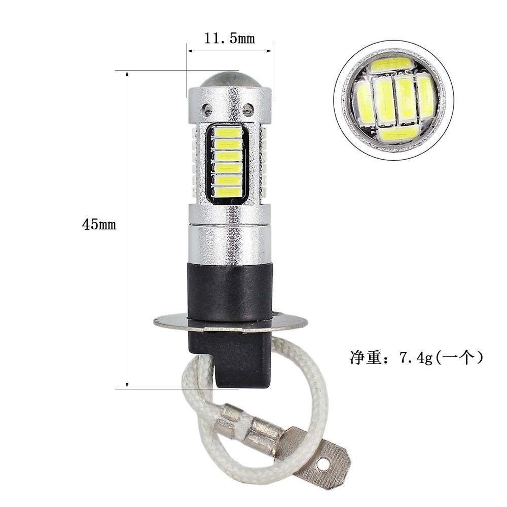 Автомобильная светодиодная передняя противотуманная лампа H1 H3 4014 30 SMD, задняя противотуманная лампа 880 881, против тумана, pw24w