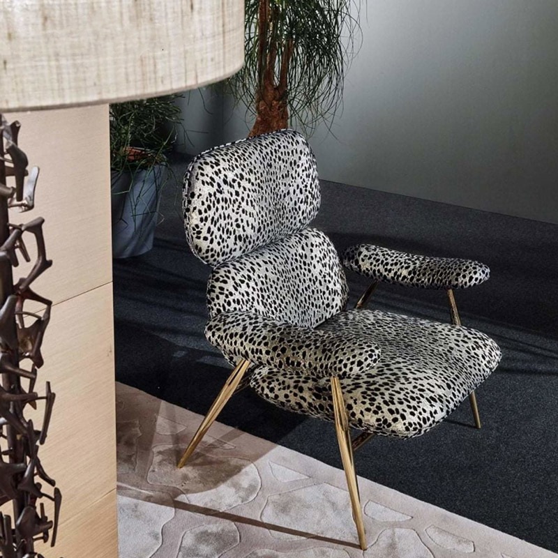 Tahitit Italian lightweight luxury metal back dining chair living room balcony high-end sense armrest leisure chair small apartment