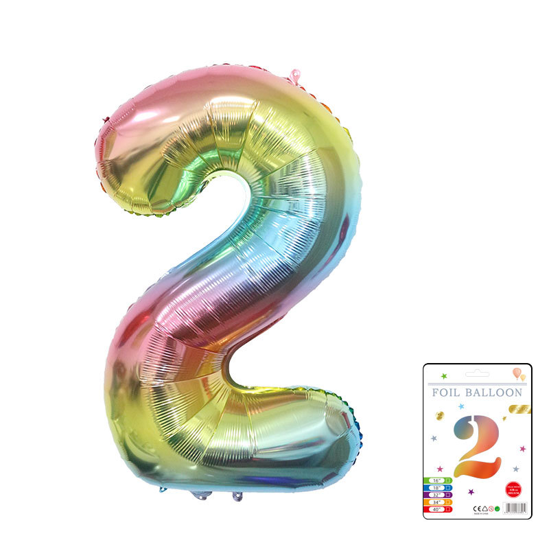 Globo digital de 32 pulgadas, embalaje de tarjeta de papel independiente, versión estadounidense, película de aluminio delgada, embalaje fino, papel de aluminio, globo de cumpleaños