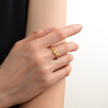 新款越南沙金开口戒指女直播热销款镀24K仿真金首饰铜可调节饰品
