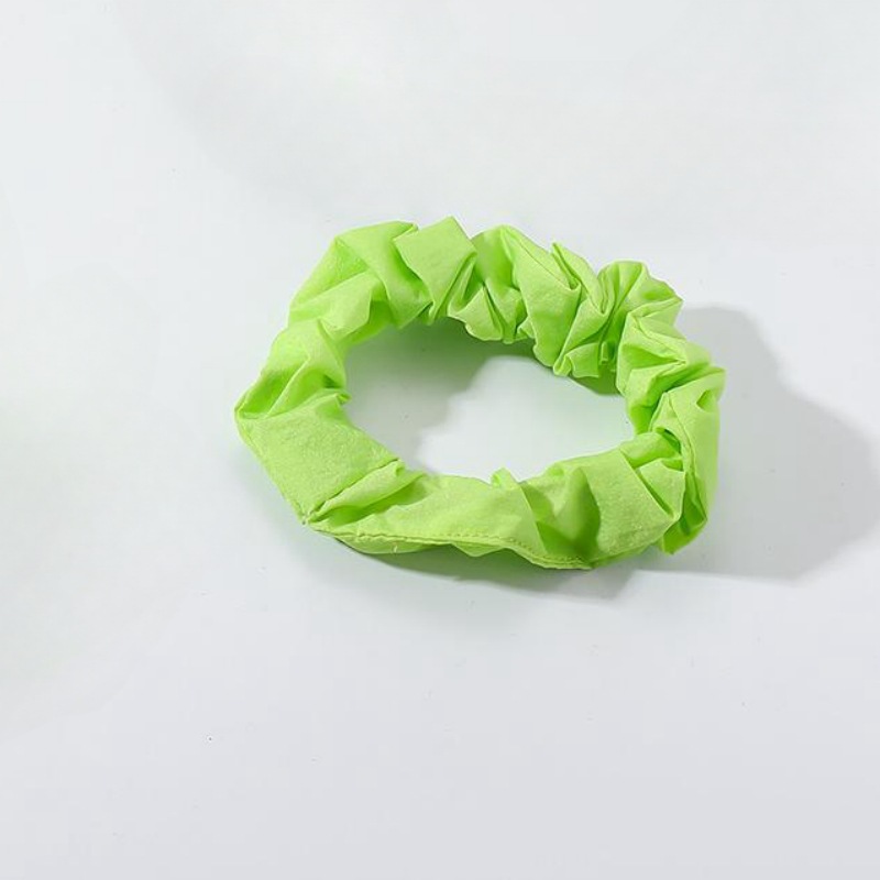 Nuevo color sólido simple banda de pelo fluorescente moderno simple hembra lindo cerdo intestino grueso alta elástica Cola de Caballo cuerda de cuero al por mayor