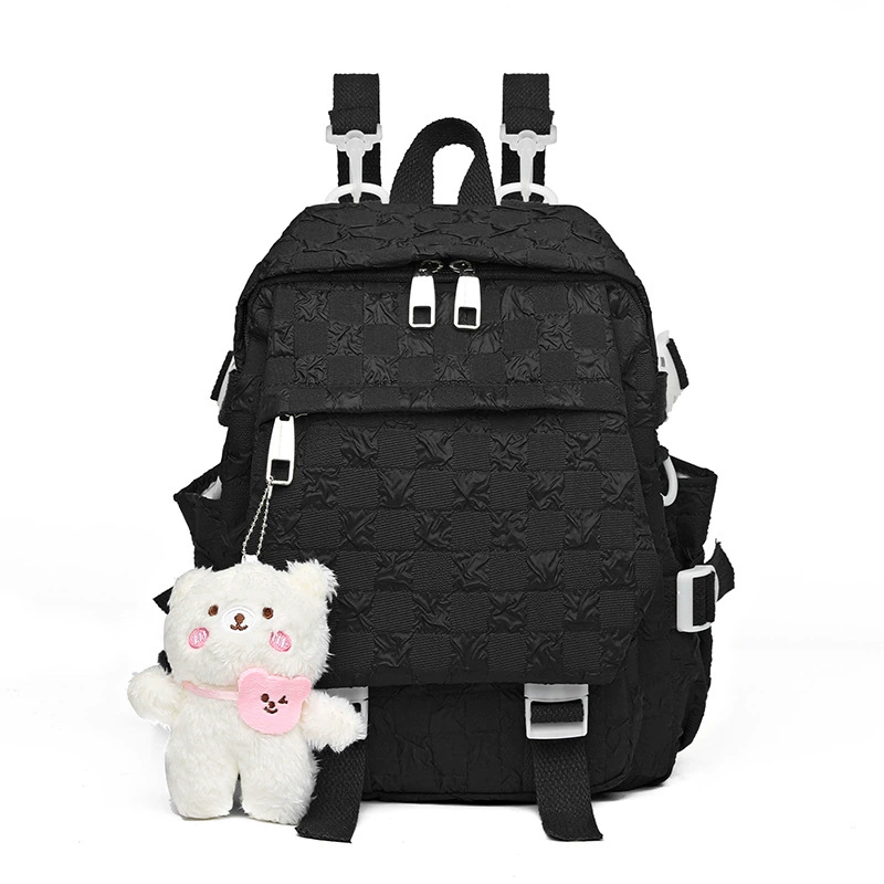Fresh cute backpack, handheld one-shoulder bag to go out, decorative stitching