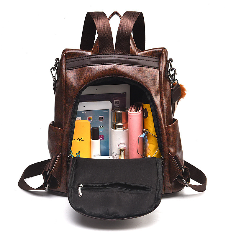 〖Bolso de mujer transfronterizo〗2025 nueva moda coreana mochila de gran capacidad personalizada mochila informal de cuero suave