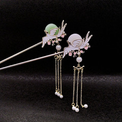 New Style Ancient Style Swallow Tassel Hairpin Retro Elegant Updo Hairpin Peace Pendant Hanfu Walking Head Ornament Hair Accessories for Women