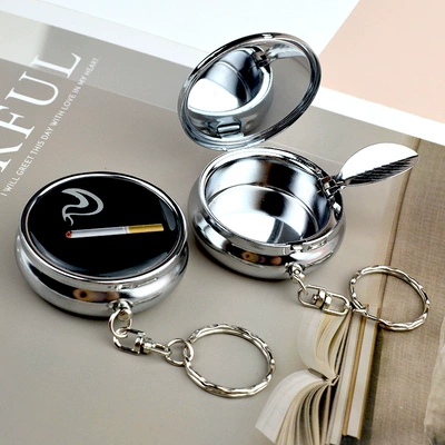 Creative Personalized Metal Ashtray Mini Portable Ashtray with Lid Bag Ashtray Bag Small Gift