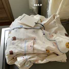 Metwo笨笨熊睡衣bear棉纱质感小熊太可爱了叭舒适亲肤居家服女