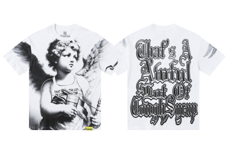 あれ。 SA AWFUL LOT OF COUGH SYRUP メンズ ヒップホップ ラップコラボ 半袖Tシャツ|undefined