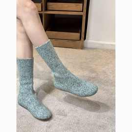 针织版圆头平底弹力瘦瘦靴子秋冬新款洋气短靴显瘦中筒靴新品袜靴