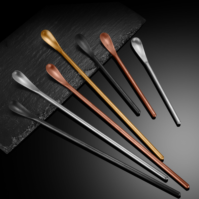 304 Stainless steel ice scoop Long handle Bartending Flavor Spoon Japanese Spices spoon honey coffee Stirring spoon