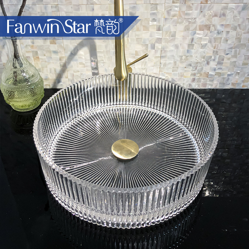 Exported to Italy Crystal die-casting wash basin high luxury new style bathroom decoration transparent cloisch