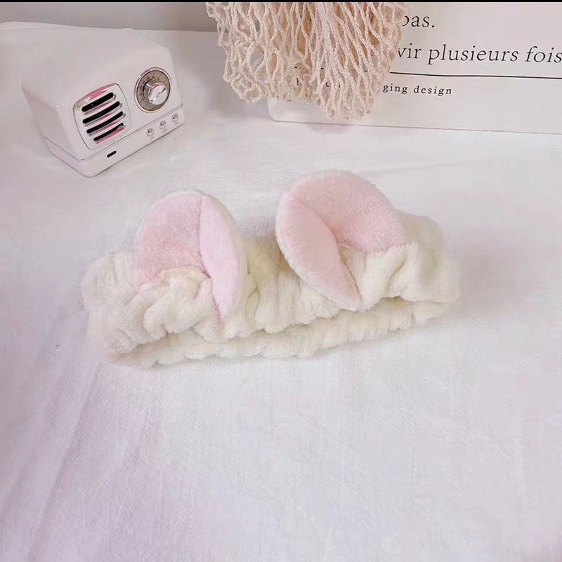 Caricatura verde rana correa de cabello mujer nuevo lindo gran ojo correa de cabello lavar la cara correa de cabello máscara de Navidad tocado