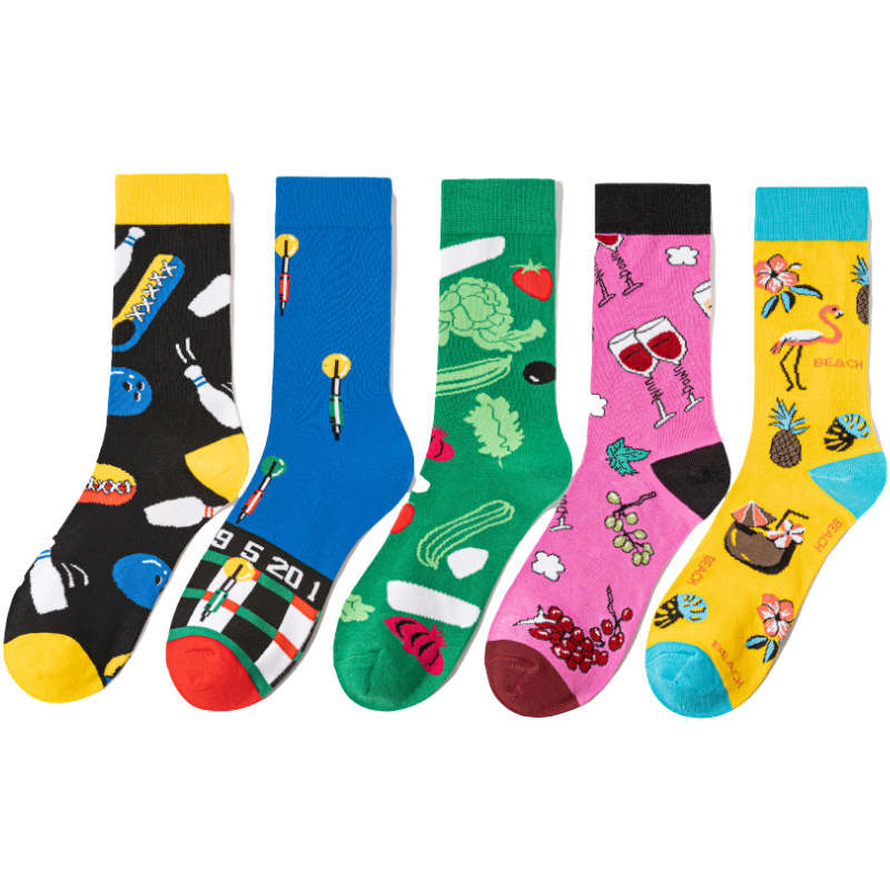 Trendy Men's All-Season Wholesale Socks, Women's Popular Flamingo Cotton Dart Sports Bowling Trendy Socks, Men's Socks, Amazon Socks