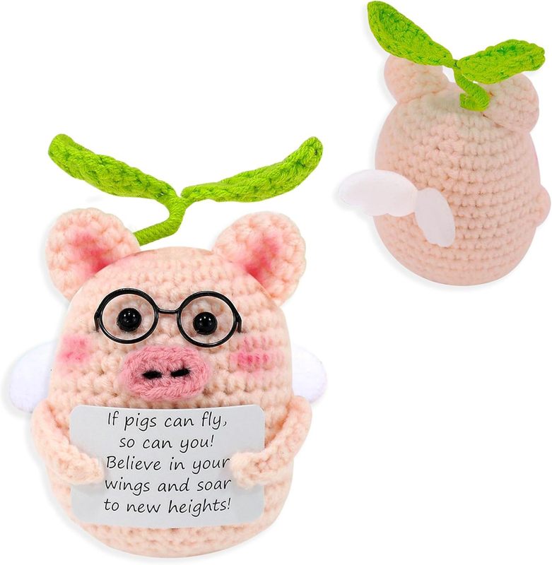 新品跨境亚马逊热销 Crochet Positive ice cream 毛线玩偶励志卡|undefined