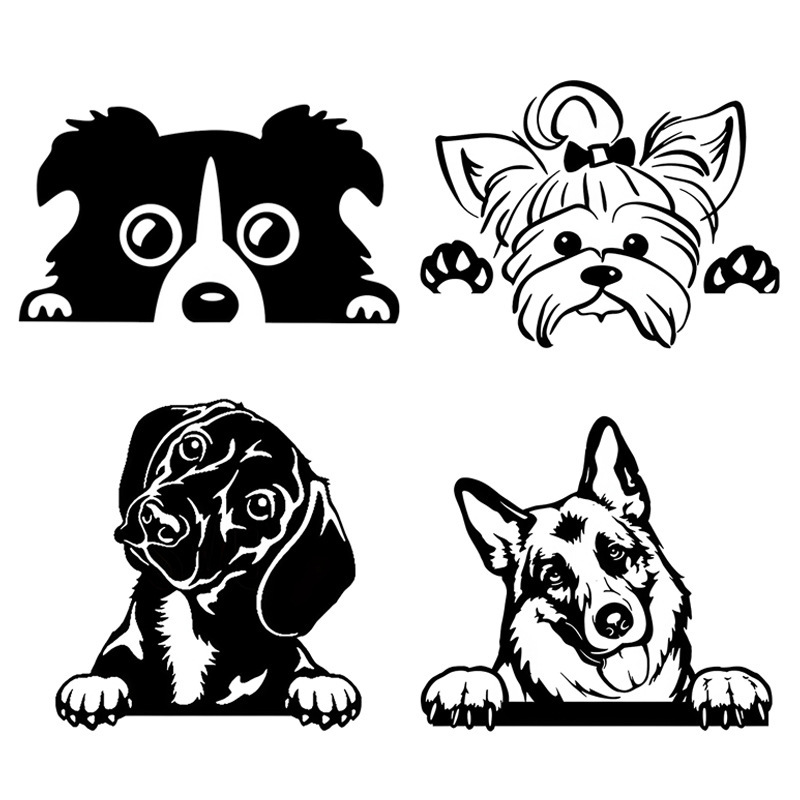 Cross-Border Foreign Trade Car Stickers Dog Pet Stickers Car Door Body Bumper Decoration Window Laptop Stickers