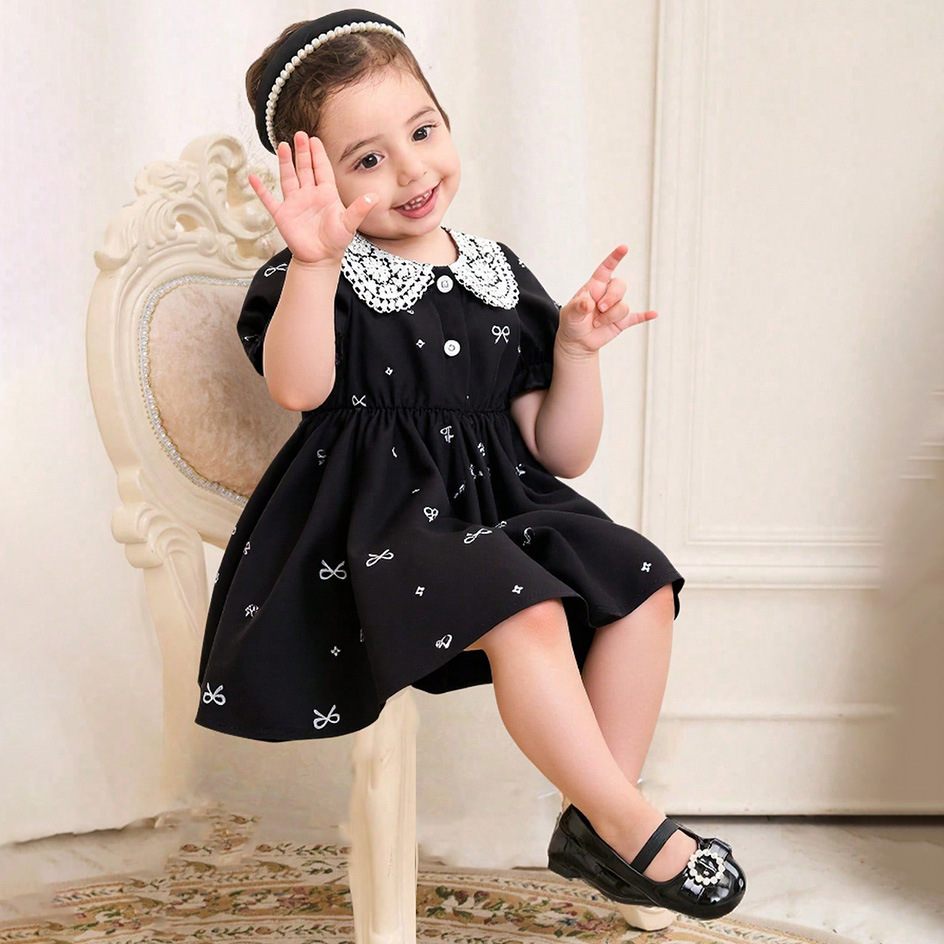 25 New Class A Breathable dress Children's Summer Personality dress Summer Women's Treasure British Style Baby Skirt Cross Border
