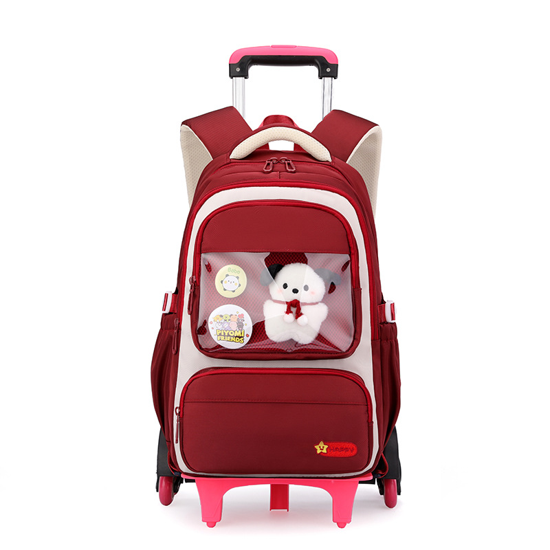 Mochila de tracción de peces naturales para estudiantes de primaria de grado 3 - 6 estudiantes de secundaria de gran capacidad pueden subir escaleras para desmontar la tracción del estudiante