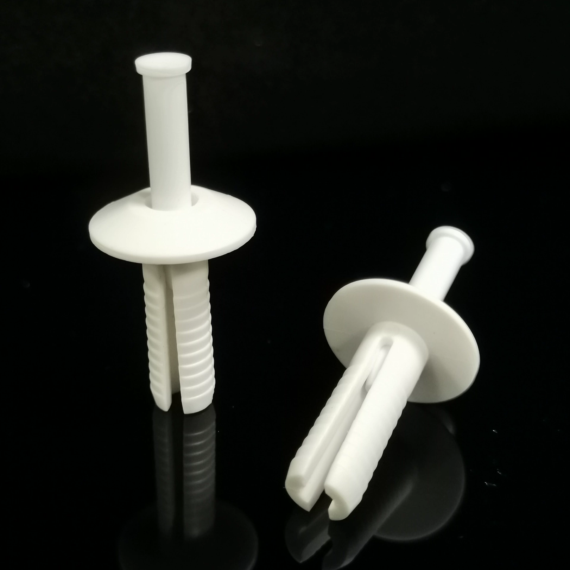 GUSR6319 белые и черные нейлоновые заклепки, пластиковые распорные заклепки с защелкивающимся креплением, пластиковая пряжка длиной 19 мм.