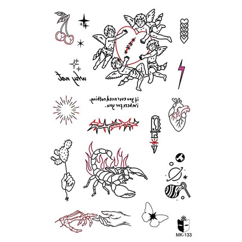 Animal blanco y negro desechable pegatinas de tatuaje belleza pegatinas de tatuaje moda estética patrón de personalidad dama pegatinas de tatuaje
