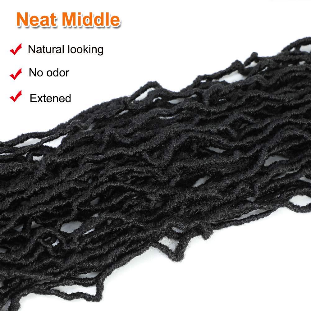 36 pulgadas Nu Locs Crochet Trenzas de Pelo lombriz de tierra curvada Crochet Pelo sucio trenza Peluca de fibra química